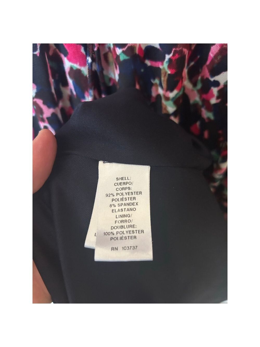 Women's DONNA MORGAN Black Pink Abstract Print Maxi Dress Size 14 - Picture 4 of 6